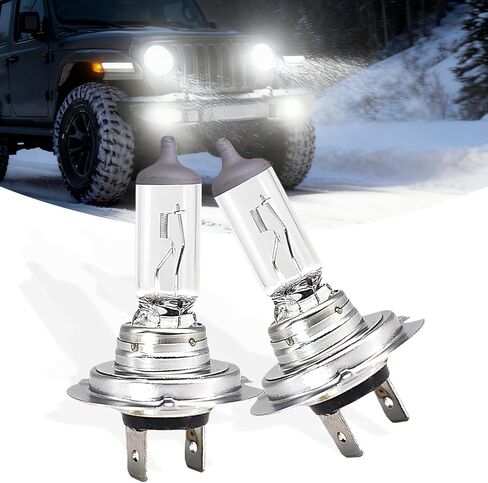 2PCS Car H1 Halogen Bulb, 12V 55W Fog Light Bulb, Quartz Lamp Beam, Low/High Beam Light, All-in-one Plug and Play Lighting, Replacement of Original Bulb Model (H1#Warm White Light) in Kuwait
