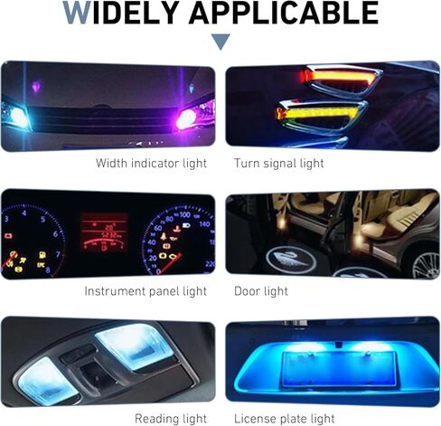 30Pcs 194 LED Bulb, 168 2825 W5W T10 Bulbs, 6000K Wedge COB LED, Error Free for Dome Map Door Courtesy Trunk Parking License Plate Lights(Blue) in Saudi Arabia