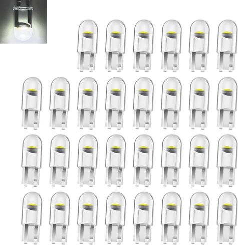 30Pcs 194 LED Bulb, 168 2825 W5W T10 Bulbs, 6000K Wedge COB LED, Error Free for Dome Map Door Courtesy Trunk Parking License Plate Lights(Blue) in Saudi Arabia