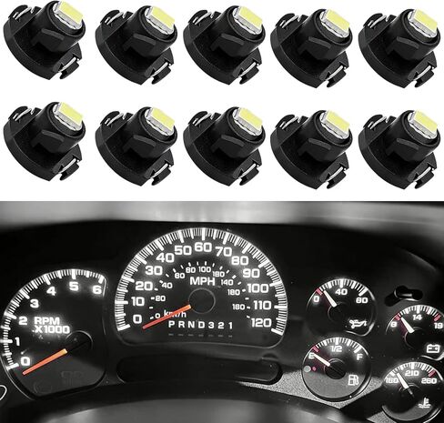 10PCS T4.2 LED Car Interior Lights, 12V Dashboard Gauge Bulb, HVAC AC Heater Climate Controls Lamps, 3030 SMD Switch Indication, Universal Car Light Replacement (White) in Kuwait