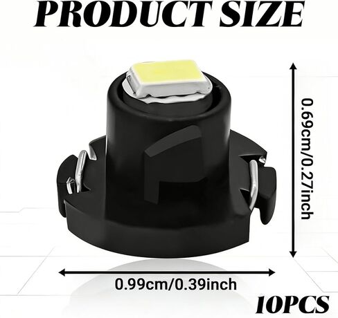 10PCS T4.2 LED Car Interior Lights, 12V Dashboard Gauge Bulb, HVAC AC Heater Climate Controls Lamps, 3030 SMD Switch Indication, Universal Car Light Replacement (White) in Kuwait