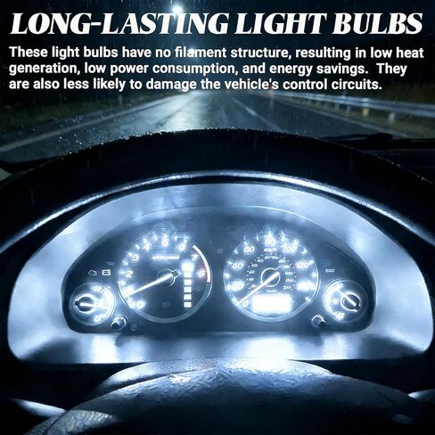 10PCS T4.2 LED Car Interior Lights, 12V Dashboard Gauge Bulb, HVAC AC Heater Climate Controls Lamps, 3030 SMD Switch Indication, Universal Car Light Replacement (White) in Kuwait