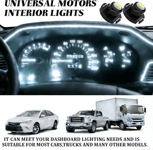 10PCS T4.2 LED Car Interior Lights, 12V Dashboard Gauge Bulb, HVAC AC Heater Climate Controls Lamps, 3030 SMD Switch Indication, Universal Car Light Replacement (White) in Kuwait