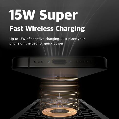 لوحة ماوس شحن لاسلكية سبليت POUT H3 - شاحن Qi سريع مع ملحق مغناطيسي - سطح أملس وقاعدة مضادة للانزلاق - متوافقة مع الهواتف الذكية وسماعات الأذن (رمادي غبار) in Kuwait