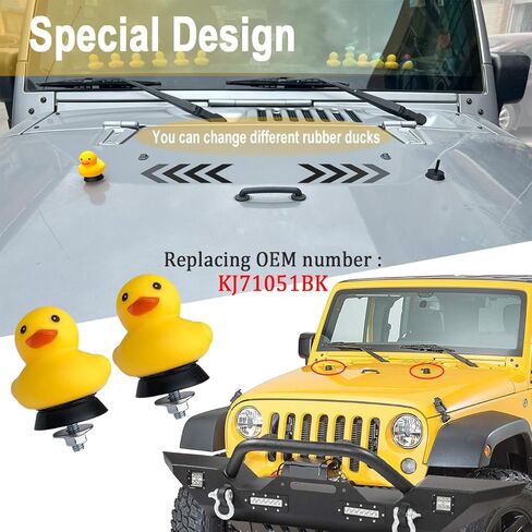 Hood Bumper Stops for Jeep Wrangler,Duck Holder for Jeep,Duck Cushion Stoppers for Jeep Wrangler 1987-2018,2Pack in Kuwait