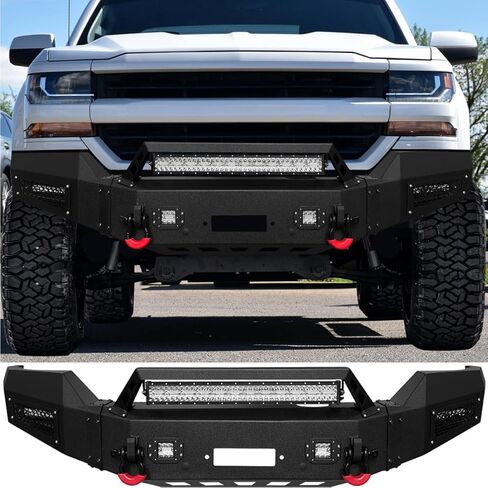 Vijay Front Bumper Fits 2007-2013 Chevy Silverado 1500 with Winch Plate and Lights in Kuwait
