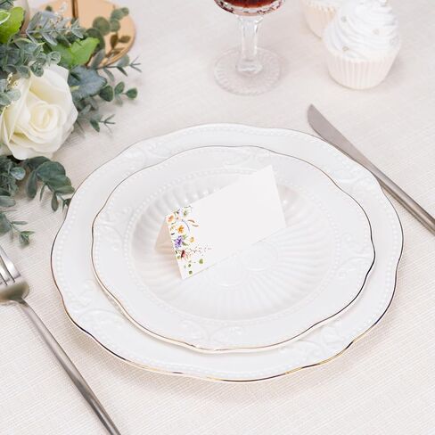 Crisky 120 Pack Wildflower Table Place Cards Blank Seating Place Name Cards for Wedding, Parties, Dinner, and Special Events, 2 x 3.5 Inches in Saudi Arabia