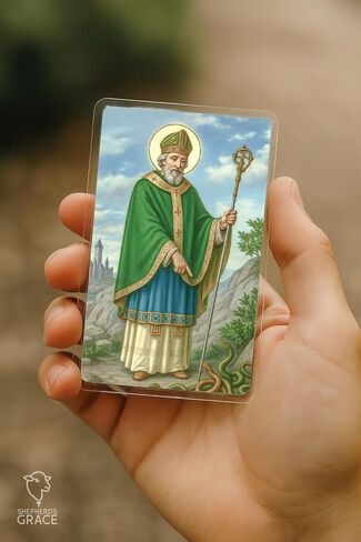 Shepherd's Grace St. Patrick’s Prayer Laminated Holy Cards – Catholic Prayer Cards 5 Pack – Pocket Size Devotional Cards for Faith, Protection, and Daily Prayer in Saudi Arabia