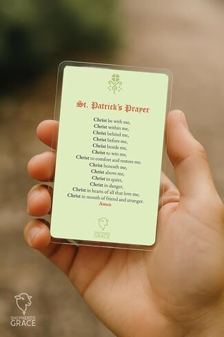 Shepherd's Grace St. Patrick’s Prayer Laminated Holy Cards – Catholic Prayer Cards 5 Pack – Pocket Size Devotional Cards for Faith, Protection, and Daily Prayer in Saudi Arabia