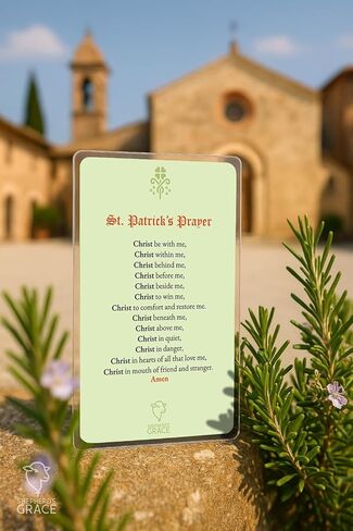 Shepherd's Grace St. Patrick’s Prayer Laminated Holy Cards – Catholic Prayer Cards 5 Pack – Pocket Size Devotional Cards for Faith, Protection, and Daily Prayer in Saudi Arabia