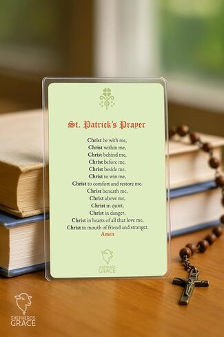 Shepherd's Grace St. Patrick’s Prayer Laminated Holy Cards – Catholic Prayer Cards 5 Pack – Pocket Size Devotional Cards for Faith, Protection, and Daily Prayer in Saudi Arabia