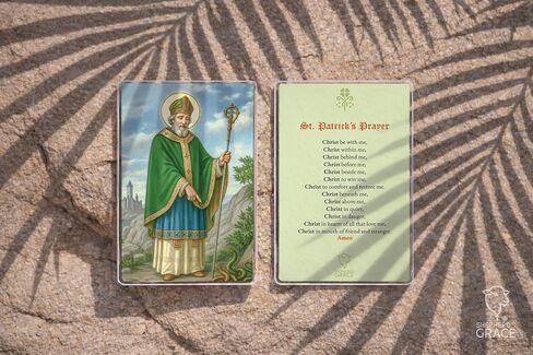 Shepherd's Grace St. Patrick’s Prayer Laminated Holy Cards – Catholic Prayer Cards 5 Pack – Pocket Size Devotional Cards for Faith, Protection, and Daily Prayer in Saudi Arabia