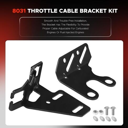 8031 Black Throttle Cable Bracket for Chevy SBC 265-400 & BBC 396-454 - Compatible with Throttle, TV & Cruise Cables in Kuwait