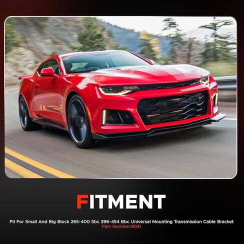 8031 Black Throttle Cable Bracket for Chevy SBC 265-400 & BBC 396-454 - Compatible with Throttle, TV & Cruise Cables in Kuwait