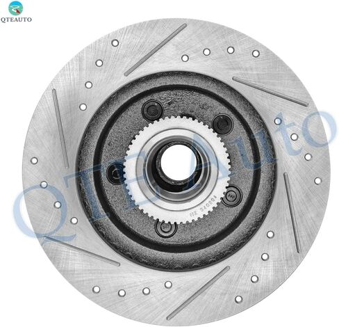 PM Auto 1 Piece Front 295mm Left Drilled Slotted Brake Disc Rotor and Hub Assembly Replacement For 1992-1999 Chevrolet C1500 Suburban in Saudi Arabia