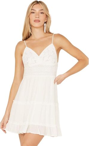 Shyanne Women's Lace Crochet Dress - Swsu23d23-Wht in Kuwait