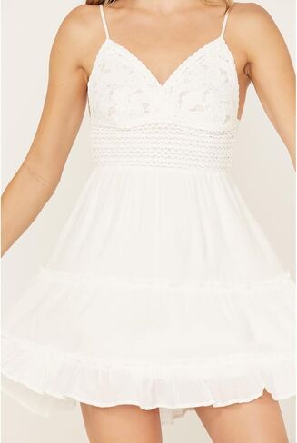 Shyanne Women's Lace Crochet Dress - Swsu23d23-Wht in Kuwait