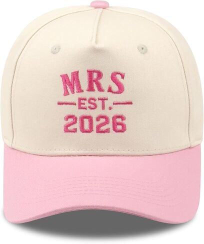 Embroidered Hubby/Wifey Mr/Mrs Groom/Bride Est 2026 Two-Tone Baseball Cap for Men Women Anniversary Newlywed Gift in Saudi Arabia