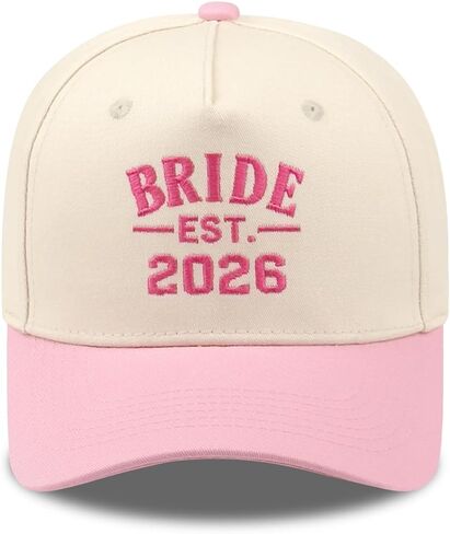 Embroidered Hubby/Wifey Mr/Mrs Groom/Bride Est 2026 Two-Tone Baseball Cap for Men Women Anniversary Newlywed Gift in Saudi Arabia