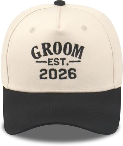 Embroidered Hubby/Wifey Mr/Mrs Groom/Bride Est 2026 Two-Tone Baseball Cap for Men Women Anniversary Newlywed Gift in Saudi Arabia