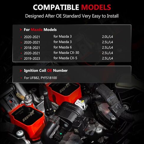 cciyu ignition coil pack Replace UF882 Fit for Mazda CX-5 2.5L 2019-2023 (Set of 1 ignition coil) in Saudi Arabia