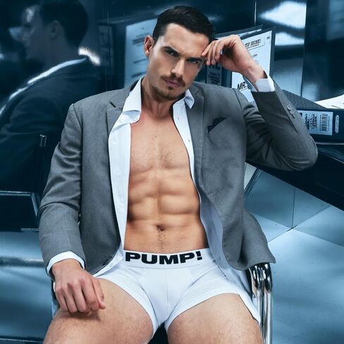 Pump! White Classic Boxer Men's Boxer | Supportive Fit & Backless Design | Breathable & Premium Fabrics | Comfortable Waistband in Kuwait