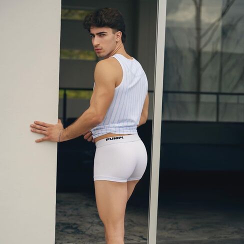 Pump! White Classic Boxer Men's Boxer | Supportive Fit & Backless Design | Breathable & Premium Fabrics | Comfortable Waistband in Kuwait