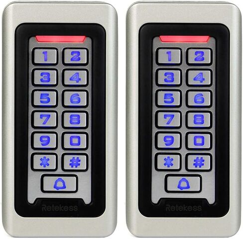 لوحة مفاتيح TIVDIO Access Control Keypad Door Keypad للباب في الهواء الطلق مقاومة للماء IP68 جراب معدني RFID 125 KHz Keypad Single Door Stand Alone Alone مع 2000 مستخدم للأماكن المغلقة والخارجية، 26 bit(فضي) in Kuwait