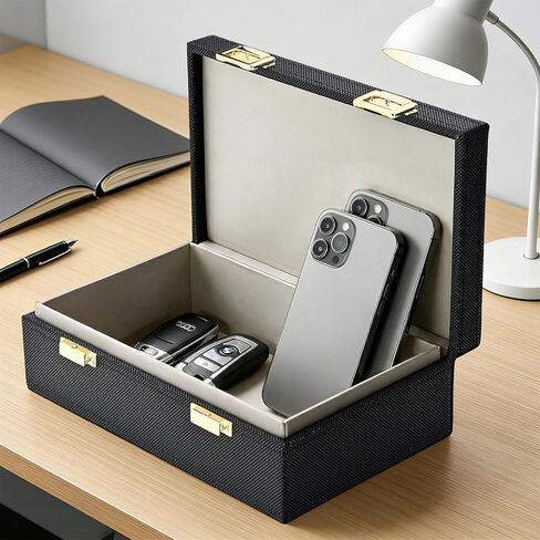 صندوق فاراداي لمفاتيح السيارة و2 حقيبتين فاراداي، صندوق مانع إشارة مفتاح فوب، صندوق حجب Rfid ممتاز وحقيبة Rfid، قفص حماية لمفتاح السيارة بدون مفتاح، أسود - 8.38 بوصة × 5.15 بوصة × 2.76 بوصة in Kuwait