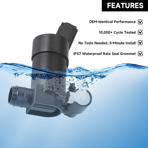 Windshield Washer Motor Pump for Volvo V50 / V70 / XC70 / XC90 for Ford Focus/Mondeo/Kuga/C-Max/S-Max | High-Pressure Spraying | Replace Part 1S7117K624FE, 30699952 in Saudi Arabia