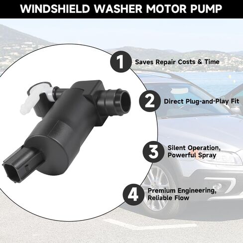 Windshield Washer Motor Pump for Volvo V50 / V70 / XC70 / XC90 for Ford Focus/Mondeo/Kuga/C-Max/S-Max | High-Pressure Spraying | Replace Part 1S7117K624FE, 30699952 in Saudi Arabia