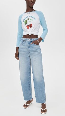 MOTHER Women's The Fangirl Hover Fray Jeans in Kuwait