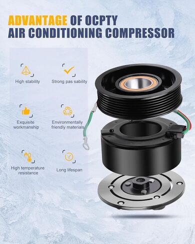 OCPTY AC Compressor Clutch for 2001 2002 2003 2004 2005 for Honda Civic 1.7L 38810P2FA01 38810P5M016 38810PLAE01 38800PLMA021M2 38810PZA004 38810PLMA12 38810PND006 in Saudi Arabia