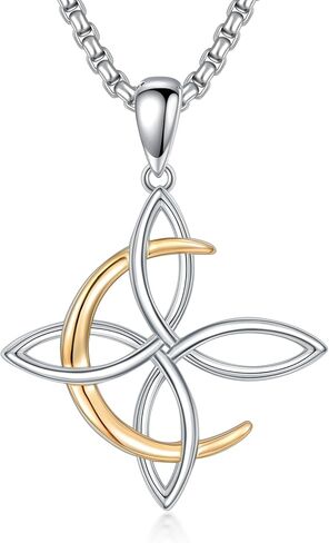 قلادة من الفضة الاسترليني عيار 925 برمز السحر، حلزون ثلاثي، عقدة ساحرة سلتيك، قلادة تميمة للرجال in Kuwait