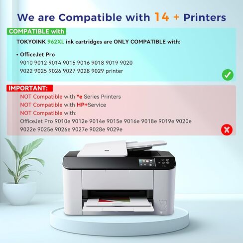 خراطيش حبر TOKYOINK 962XL لخراطيش حبر HP 962XL مجموعة كومبو تعمل لطابعات HP Officejet Pro 9010 9015 9018 9020 9025، 4 عبوات in Kuwait