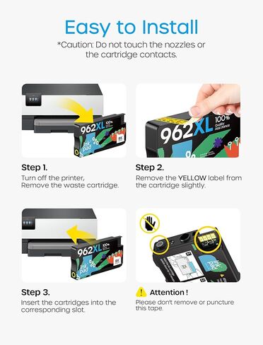 962XL Ink Cartridges Combo Pack Compatible for HP Ink 962XL 962 Black and Color Combo Pack Replacement for HP Officejet Pro 9010 9015 9016 9018 9020 9025 Printers, No e Series Printer (4 Pack) in Kuwait