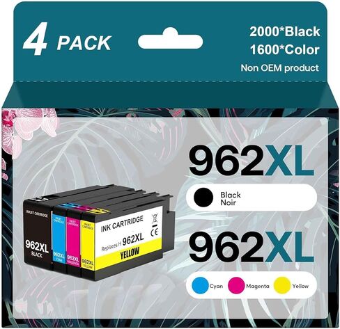 962XL Ink Cartridges Combo Pack Compatible for HP 962 Ink Work with HP OfficeJet Pro 9015 9020 9012 9010 9018 9025 9019 Printers(4 Pack) in Kuwait