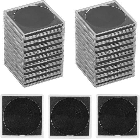 20Pcs Adjustable Acrylic Coin Collection Cases with Sponges 16 21 26 31 36mm Coin Snap Holder Coins Protection Display Storage Cases for Home Office Exhibition Use (Black) in Saudi Arabia