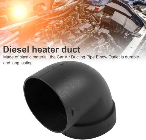 60mm/2.4 Inch L-Shape Diesel Heater Duct Connector, High Temp Resistant Air Duct Elbow Outlet for Car RV Truck Van Parking Caravan Heater System, Black Plastic in Kuwait