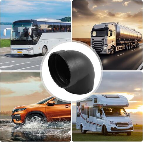 60mm/2.4 Inch L-Shape Diesel Heater Duct Connector, High Temp Resistant Air Duct Elbow Outlet for Car RV Truck Van Parking Caravan Heater System, Black Plastic in Kuwait
