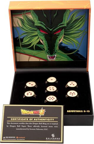 SalesOne Dragon Ball Gold Plated Base Metal Star Adjustable Signet Ring Set with Enamel Artwork in Saudi Arabia