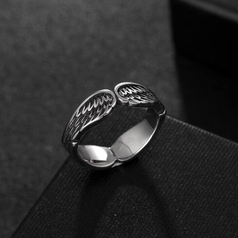 YWMAN Angel Wings Feather Ring Stainless Steel Jewelry for Women Men in Saudi Arabia
