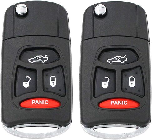 Beefunny Replacement Folding Flip Remote Car Key Shell Case Fob 4 Button for Chrysler for Dodge Durango (2) in Saudi Arabia