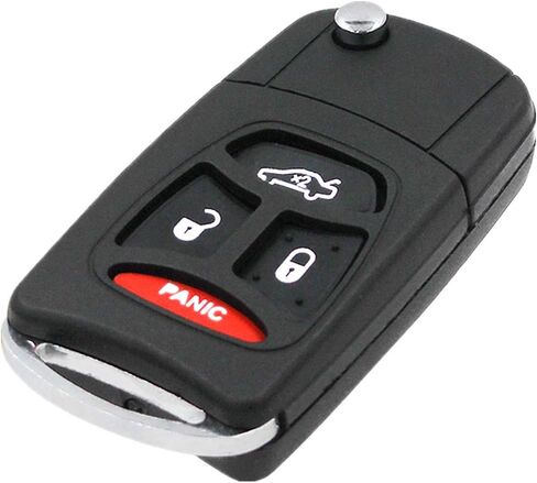 Beefunny Replacement Folding Flip Remote Car Key Shell Case Fob 4 Button for Chrysler for Dodge Durango (2) in Saudi Arabia
