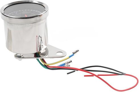 Cnsodo15 1 قطعة 12 فولت ضوء الليل مقياس سرعة الدوران الضوء الخلفي مقياس سرعة الدوران الكروم العالمي لنماذج الدراجات النارية من تيار مستمر 12 فولت in Kuwait