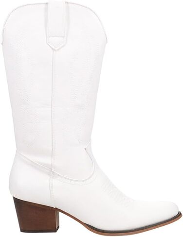ROPER Womens Nettie Pointed Toe Casual Boots Mid Calf Low Heel 1-2" - White in Saudi Arabia