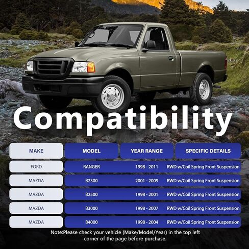 ممتص الصدمات الأمامي والخلفي 2WD مناسب لـ 1998-2011 فورد رينجر مازدا B2500 B3000 B4000 4344397 4344396 in Saudi Arabia