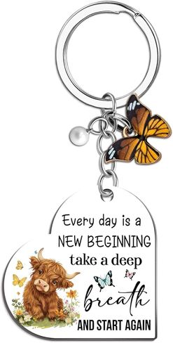 Highland Cow Gifts Highland Cow Lover Gifts For Women Highlands Cows Decor Keychain Inspirational Cow Themed Gift For Friends Birthday Christmas Christmas Gift Bag Charm in Kuwait