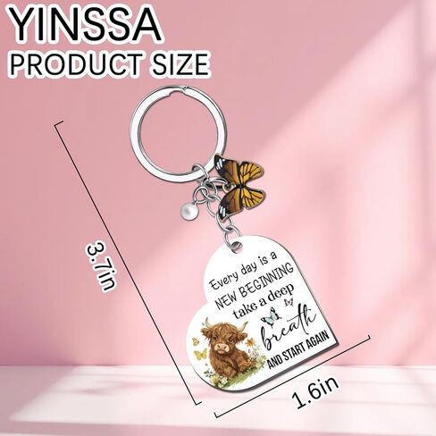 Highland Cow Gifts Highland Cow Lover Gifts For Women Highlands Cows Decor Keychain Inspirational Cow Themed Gift For Friends Birthday Christmas Christmas Gift Bag Charm in Kuwait