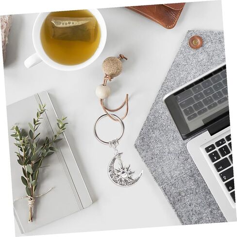 Retro Sun and Moon Keychain Charm Vintage Style Bag Pendant for Car Keys and Accessories Lucky Dual-use Key Ring with Refined Craftsmanship in Saudi Arabia